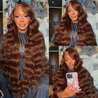 Front Lace Wavy Brown Lace Front Hair Human Wigs