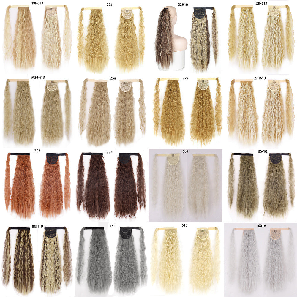 Ponytail Wig Water Wave Velcro Banding Chemical Fiber High Temperature Silk
